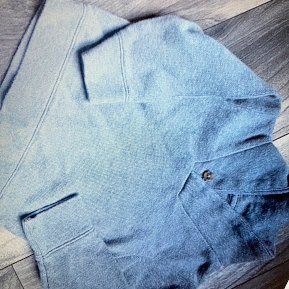 Wardrobe cotton-knit shawl collar button-loop detail and long sleeve shirt